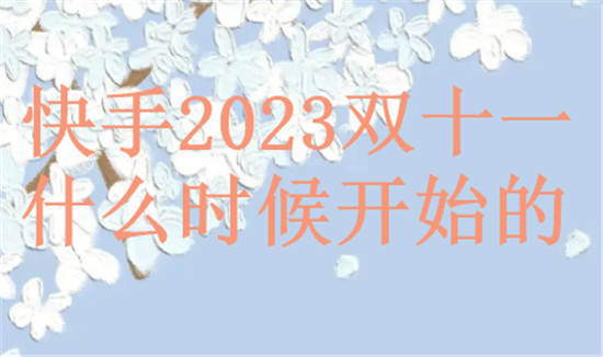 快手2023双十一什么时候开始的