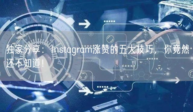 独家分享：Instagram涨赞的五大技巧，你竟然还不知道！