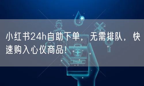 小红书24h自助下单，无需排队，快速购入心仪商品！