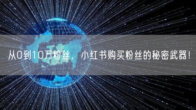 从0到10万粉丝，小红书购买粉丝的秘密武器！