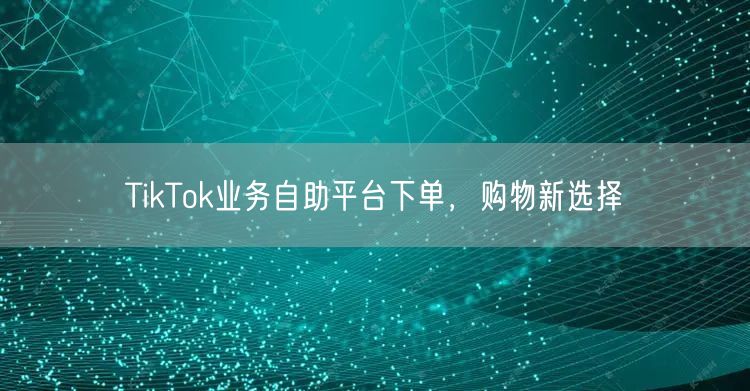 TikTok业务自助平台下单，购物新选择