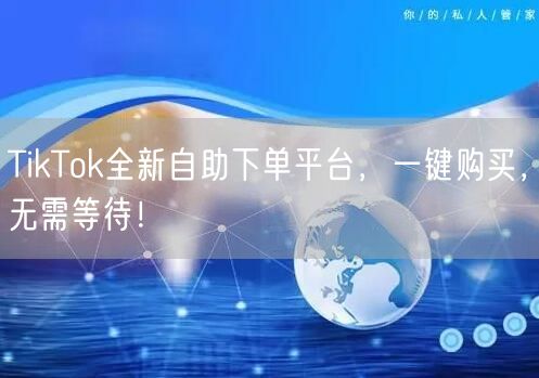 TikTok全新自助下单平台，一键购买，无需等待！