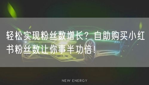 轻松实现粉丝数增长？自助购买小红书粉丝数让你事半功倍！