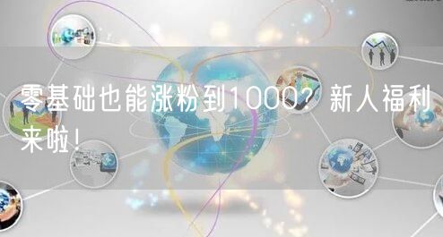 零基础也能涨粉到1000？新人福利来啦！