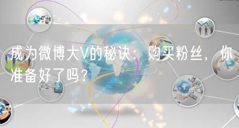 成为微博大V的秘诀：购买粉丝，你准备好了吗？