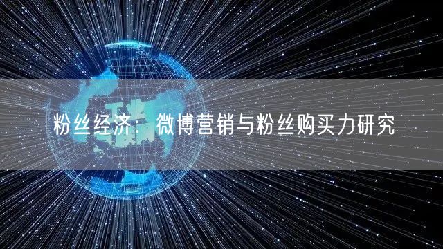 粉丝经济：微博营销与粉丝购买力研究