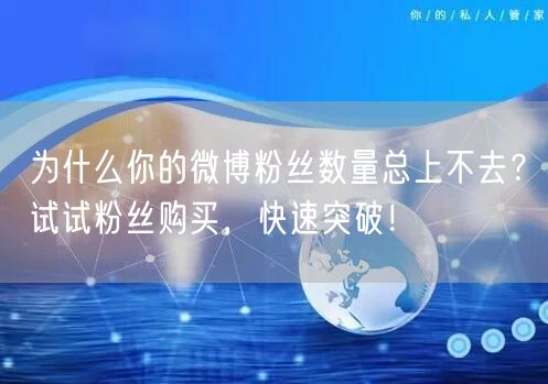 为什么你的微博粉丝数量总上不去？试试粉丝购买，快速突破！