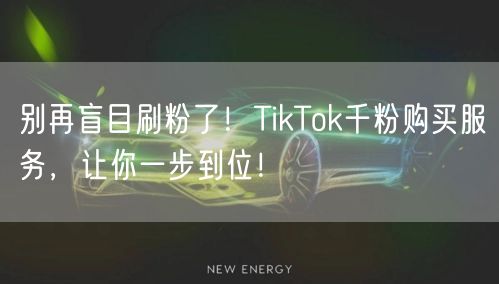 别再盲目刷粉了！TikTok千粉购买服务，让你一步到位！