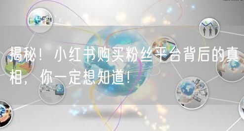 揭秘！小红书购买粉丝平台背后的真相，你一定想知道！