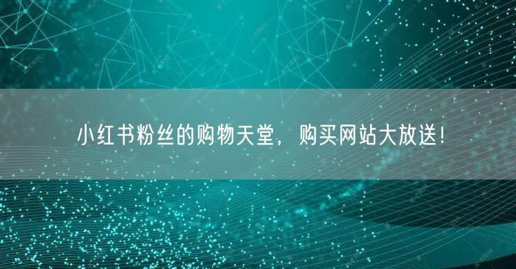 小红书粉丝的购物天堂，购买网站大放送！