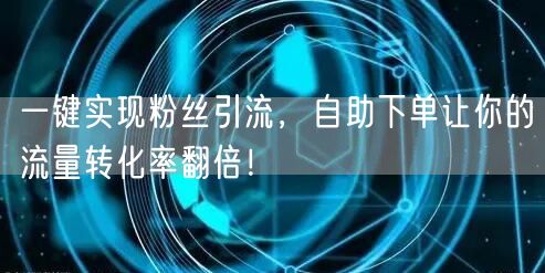 一键实现粉丝引流，自助下单让你的流量转化率翻倍！