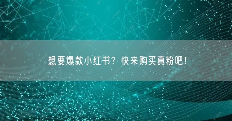 想要爆款小红书？快来购买真粉吧！