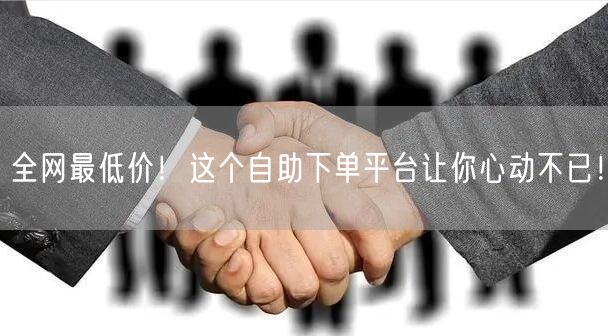 全网最低价！这个自助下单平台让你心动不已！