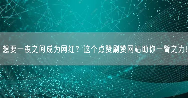 想要一夜之间成为网红？这个点赞刷赞网站助你一臂之力！