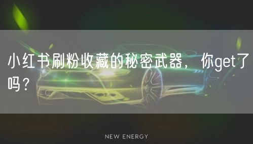 小红书刷粉收藏的秘密武器，你get了吗？