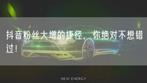 抖音粉丝大增的捷径，你绝对不想错过！