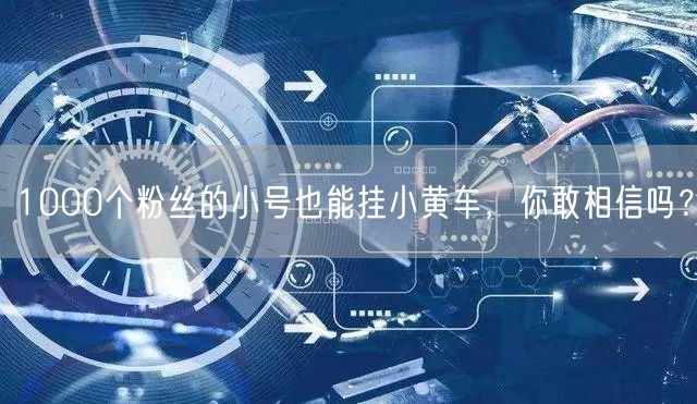 1000个粉丝的小号也能挂小黄车，你敢相信吗？