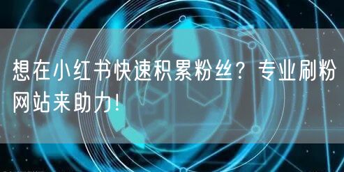 想在小红书快速积累粉丝？专业刷粉网站来助力！