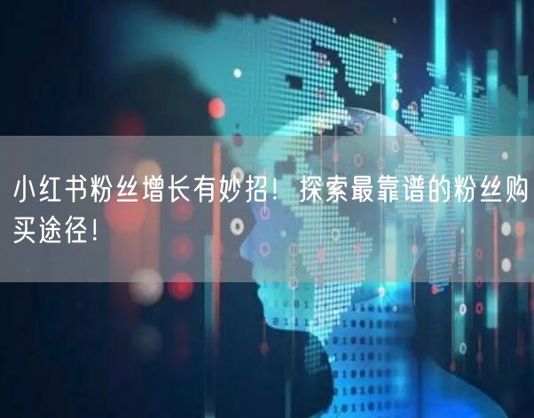 小红书粉丝增长有妙招！探索最靠谱的粉丝购买途径！