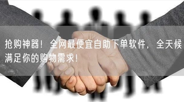 抢购神器！全网最便宜自助下单软件，全天候满足你的购物需求！