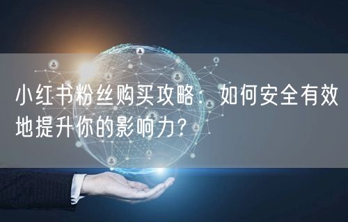 小红书粉丝购买攻略：如何安全有效地提升你的影响力？