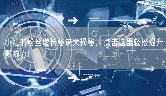 小红书粉丝增长秘诀大揭秘，点击这里轻松提升影响力！