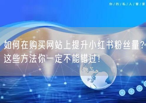 如何在购买网站上提升小红书粉丝量？这些方法你一定不能错过！