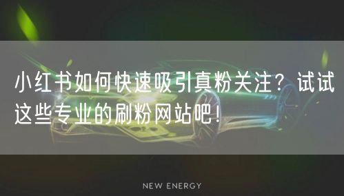 小红书如何快速吸引真粉关注？试试这些专业的刷粉网站吧！