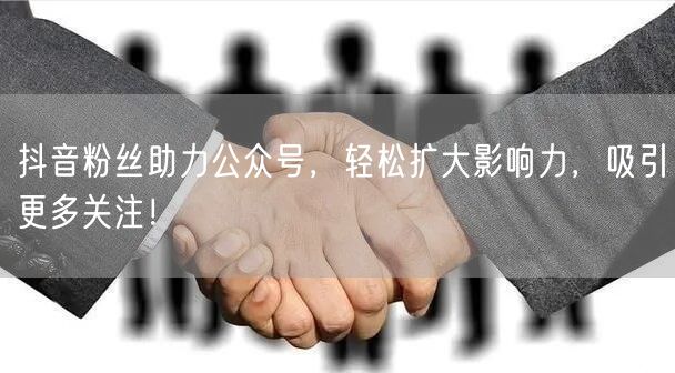 抖音粉丝助力公众号，轻松扩大影响力，吸引更多关注！