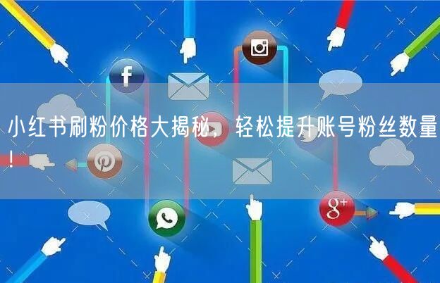 小红书刷粉价格大揭秘，轻松提升账号粉丝数量！