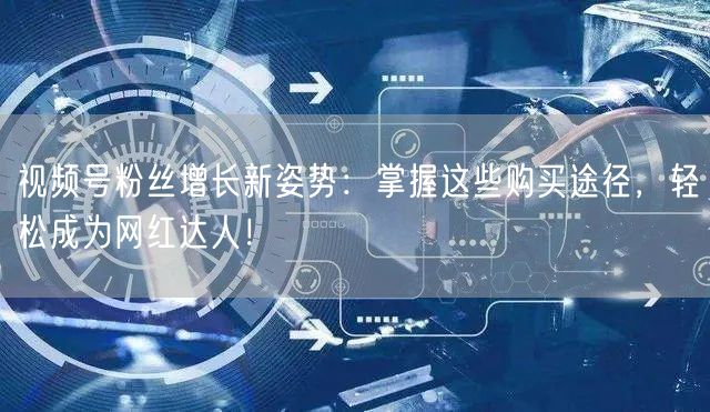 视频号粉丝增长新姿势：掌握这些购买途径，轻松成为网红达人！