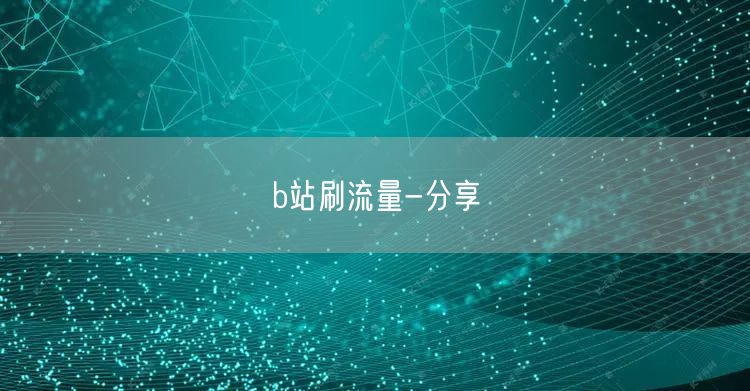 b站刷流量-分享