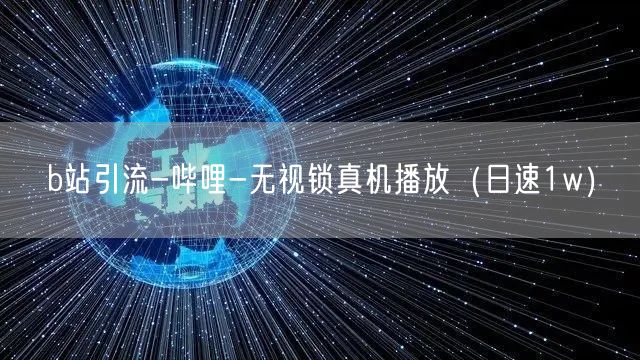 b站引流-哔哩-无视锁真机播放（日速1w）