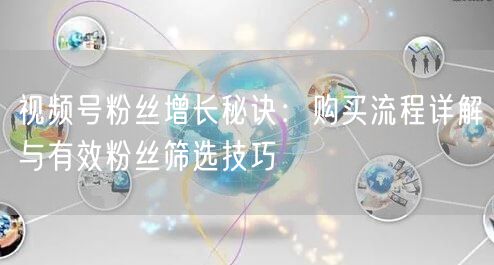 视频号粉丝增长秘诀：购买流程详解与有效粉丝筛选技巧