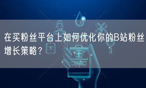 在买粉丝平台上如何优化你的B站粉丝增长策略？