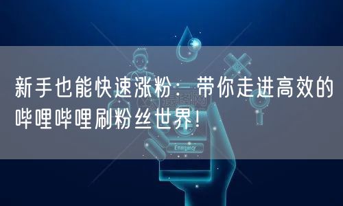 新手也能快速涨粉：带你走进高效的哔哩哔哩刷粉丝世界！