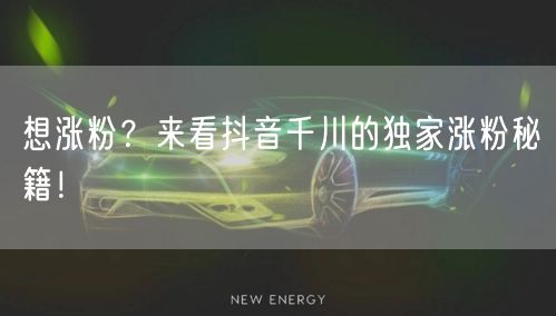 想涨粉？来看抖音千川的独家涨粉秘籍！