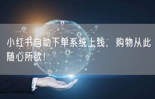 小红书自助下单系统上线，购物从此随心所欲！