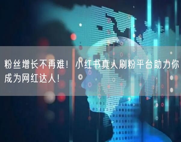 粉丝增长不再难！小红书真人刷粉平台助力你成为网红达人！
