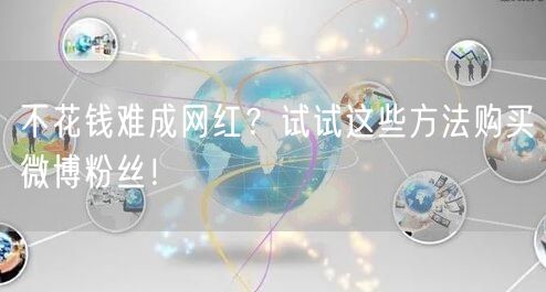 不花钱难成网红？试试这些方法购买微博粉丝！