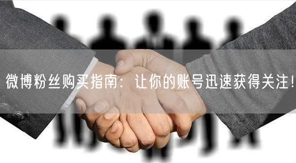 微博粉丝购买指南：让你的账号迅速获得关注！