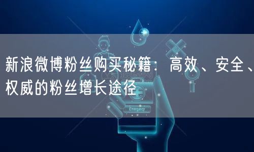 新浪微博粉丝购买秘籍：高效、安全、权威的粉丝增长途径