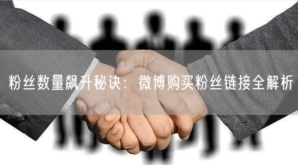 粉丝数量飙升秘诀：微博购买粉丝链接全解析