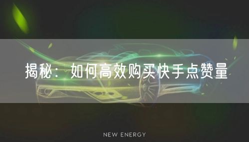 揭秘：如何高效购买快手点赞量