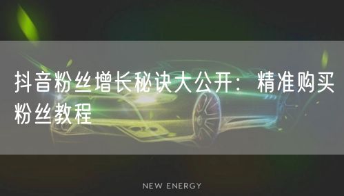 抖音粉丝增长秘诀大公开：精准购买粉丝教程