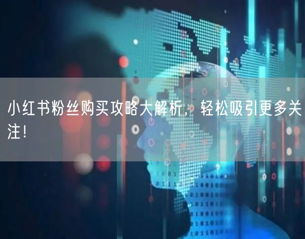 小红书粉丝购买攻略大解析，轻松吸引更多关注！