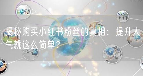 揭秘购买小红书粉丝的真相：提升人气就这么简单？