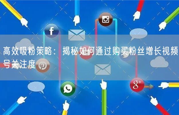 高效吸粉策略：揭秘如何通过购买粉丝增长视频号关注度