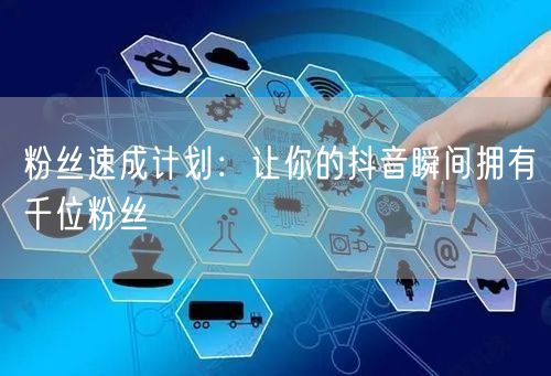 粉丝速成计划：让你的抖音瞬间拥有千位粉丝