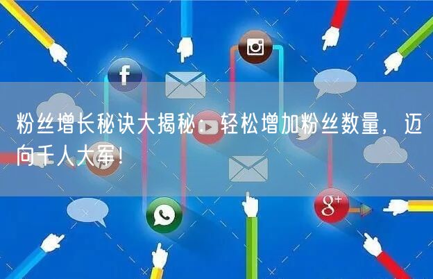粉丝增长秘诀大揭秘：轻松增加粉丝数量，迈向千人大军！